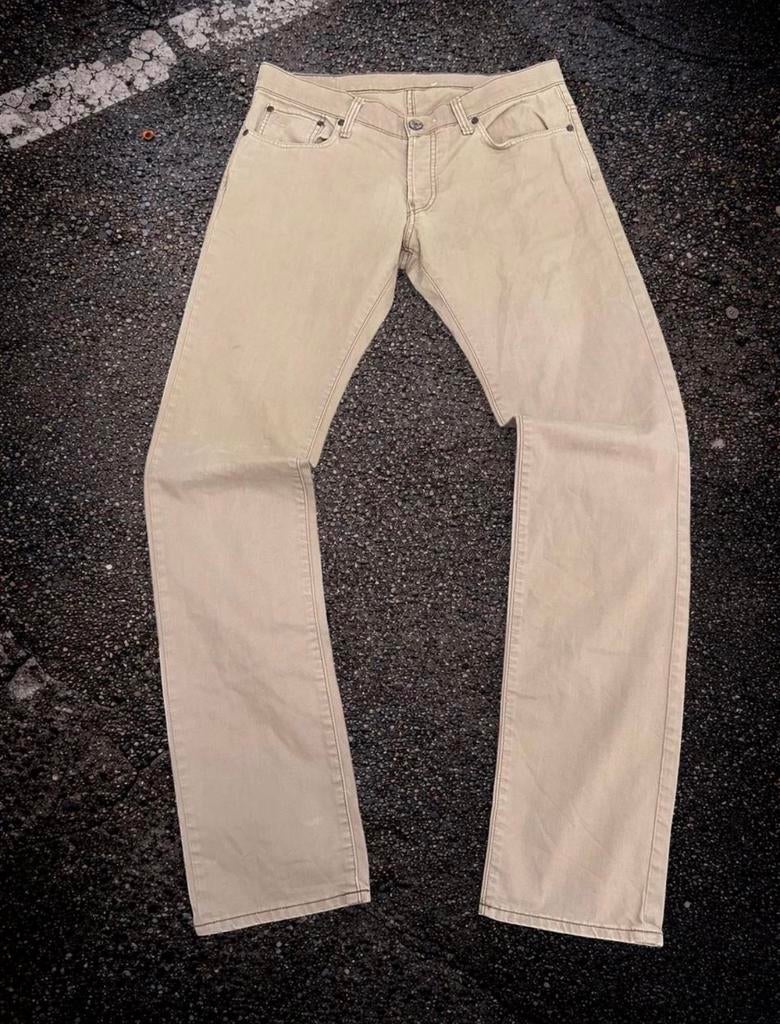 G-Star 3301 Super Slim Chino Broek Beige 33x36, Ophalen of Verzenden, Gedragen, Maat 52/54 (L), Beige