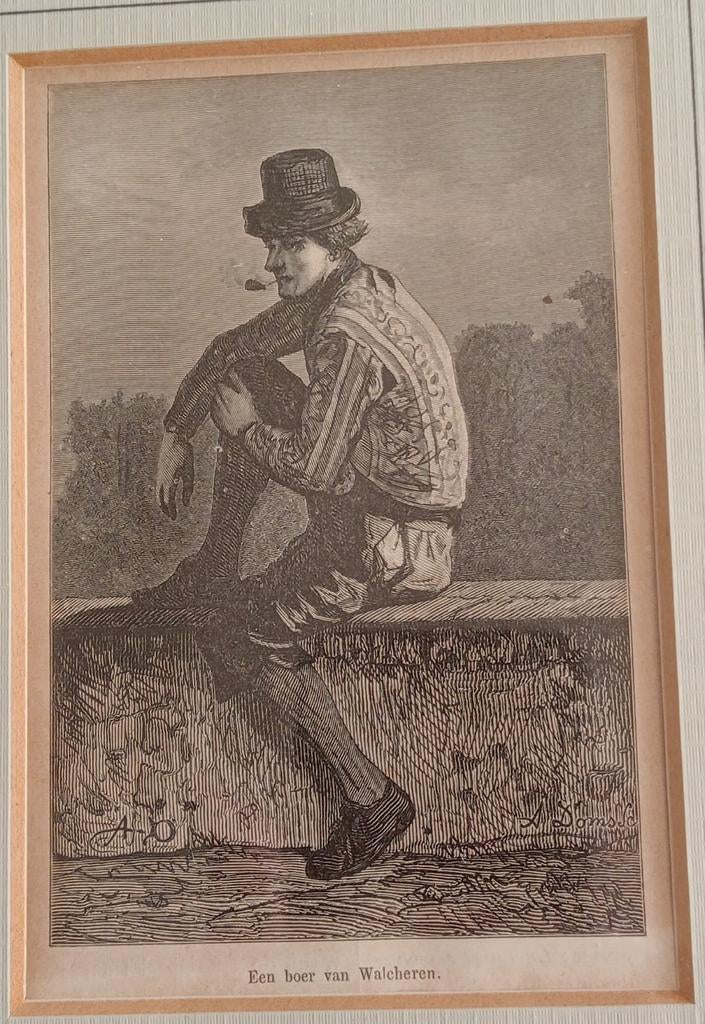 Een Boer uit Walcheren Zeeland gravure, Ophalen of Verzenden