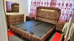 Modern slaapkamerbed 160x200 met opbergruimte, Huis en Inrichting, Slaapkamer | Bedden, Bruin, Tweepersoons, Ophalen of Verzenden