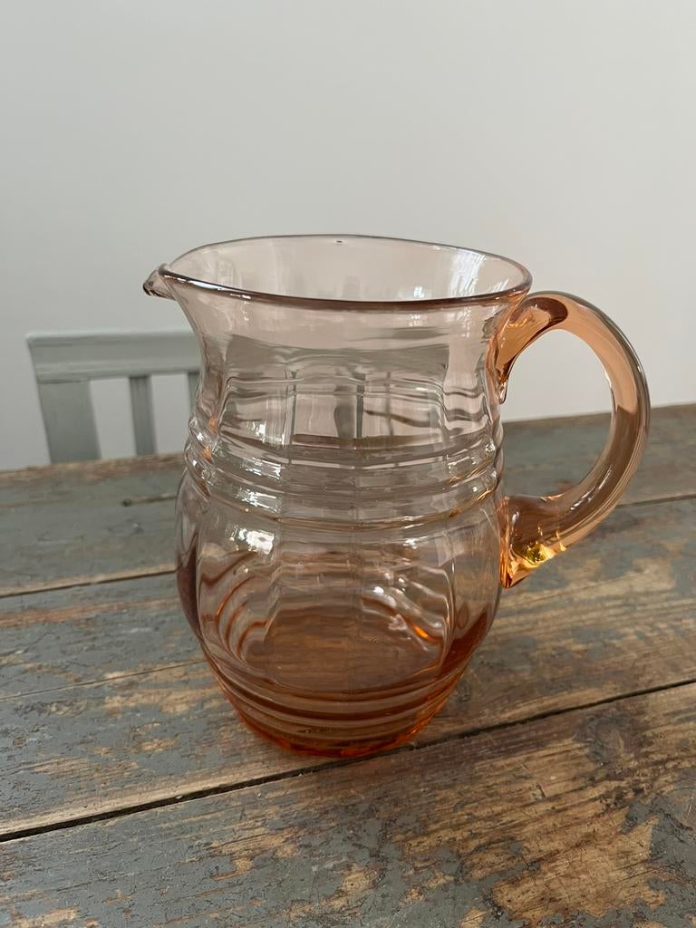 ANTIEK GLAS KAN ROZE DEPRESSION GLAS, Antiek en Kunst, Antiek | Glas en Kristal, Ophalen of Verzenden
