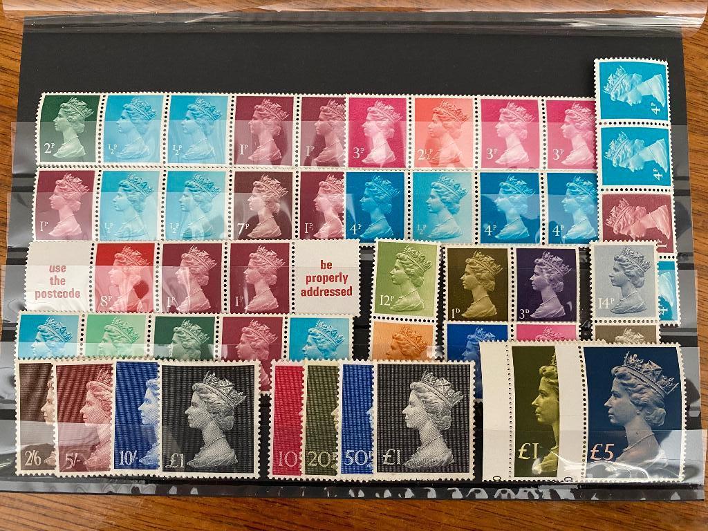 ENGELAND pracht kavel postfris MACHIN uitgaven div. kleuren, Postzegels en Munten, Postzegels | Volle albums en Verzamelingen