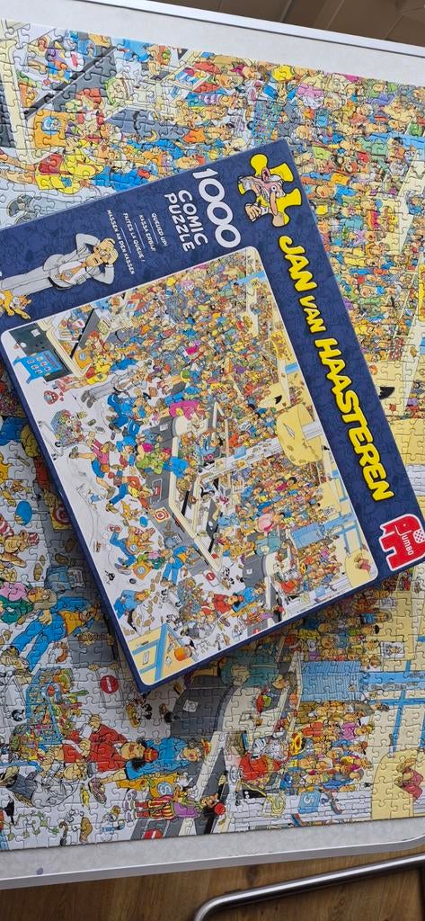Jan van Haasteren Kassa erbij 1000 stukjes, Hobby en Vrije tijd, Ophalen of Verzenden, 500 t/m 1500 stukjes, Zo goed als nieuw