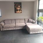 Grijze hoekbank met chaise longue, Huis en Inrichting, Banken | Bankstellen, Ophalen, Gebruikt, Vierpersoons of meer, Stof