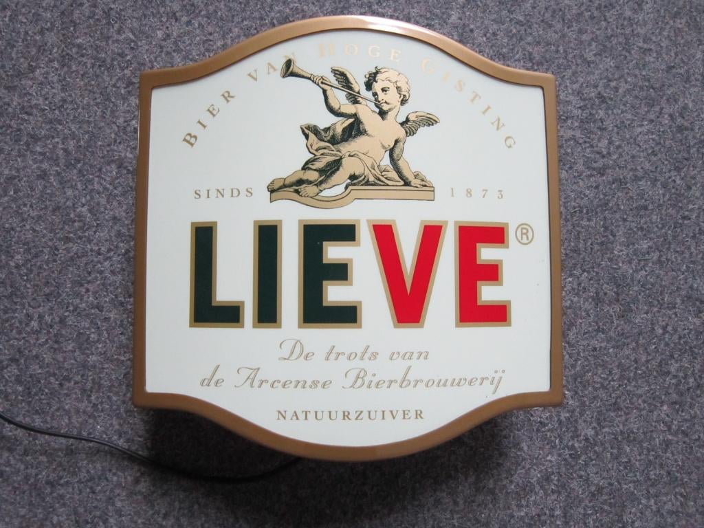 LIEVE BIER LAMP LICHTRECLAME, Verzamelen, Biermerken, Ophalen, Zo goed als nieuw, Overige typen, Overige merken