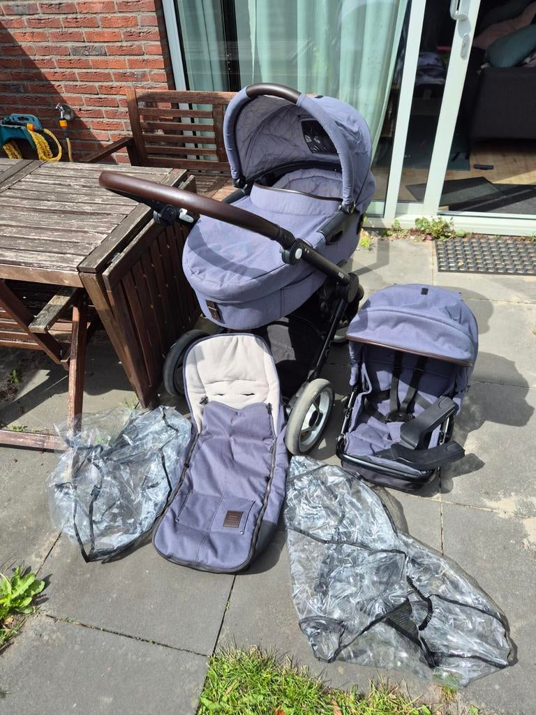 Mutsy Evo Farmer kinderwagen compleet met accessoires, Ophalen, Gebruikt, Mutsy, Verstelbare duwstang