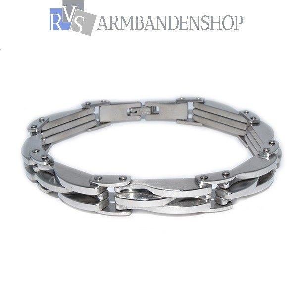 Div rvs staal heren dames stoere armbanden van RVS zilver., Verzenden, Nieuw, Zilver, Staal