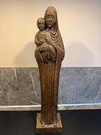 Houten Maria met Jezus, Ophalen of Verzenden, 20 - 50 cm, Beeld, Hout