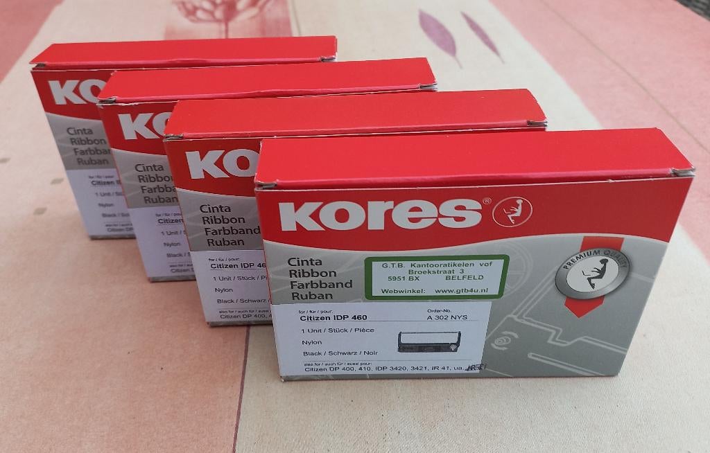 4 stuks Inktlint IR41 voor Citizen POS printer., Ophalen of Verzenden, Nieuw, Printertape, Kores
