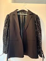 Zwarte blazer met pailletten mouwen, Zwart, Nieuw, Jasje, Ophalen