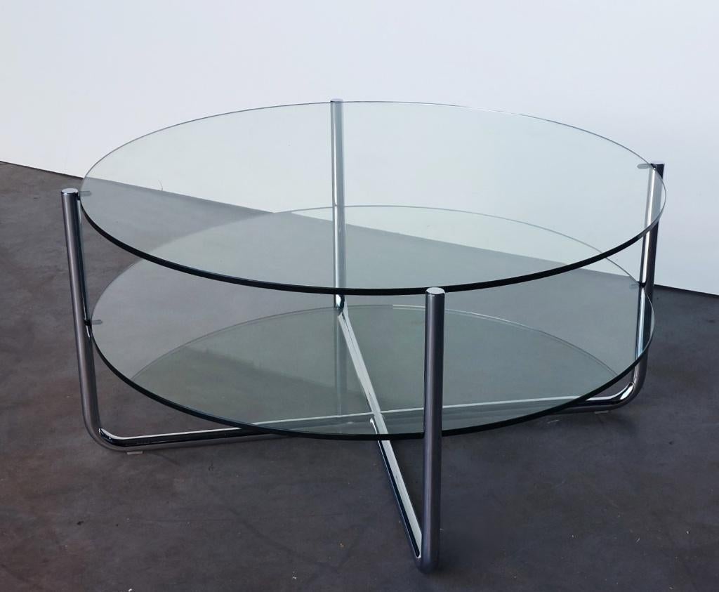 Gispen salontafel GT427 | glanschroom | izg staat, Gebruikt, 100 tot 150 cm, ., Glas