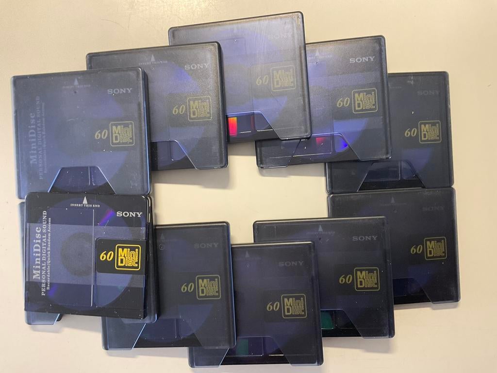 Minidisc’s. SONY PREMIUM BLAUW 60 als nieuw. 60 minuten, Ophalen of Verzenden