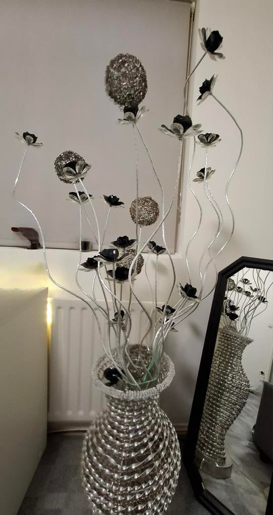 Decoratieve Sfeerverlichting - Zilveren Bloemen en Bollen, Huis en Inrichting, Lampen | Vloerlampen, Zo goed als nieuw, 100 tot 150 cm