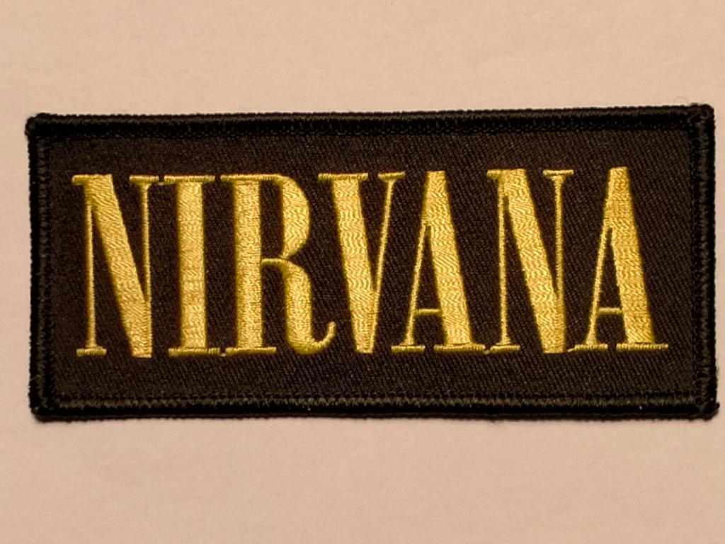 Nirvana grunch rock hardrock logo patch kleding embleem band, Ophalen of Verzenden, Gebruikt, Kleding