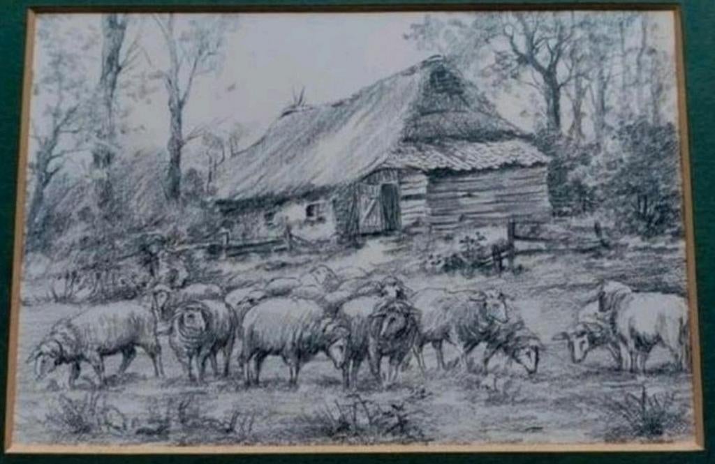Hub van Winkel...Originele tekening...Budel/ Cranendonck.., Antiek en Kunst, Ophalen of Verzenden