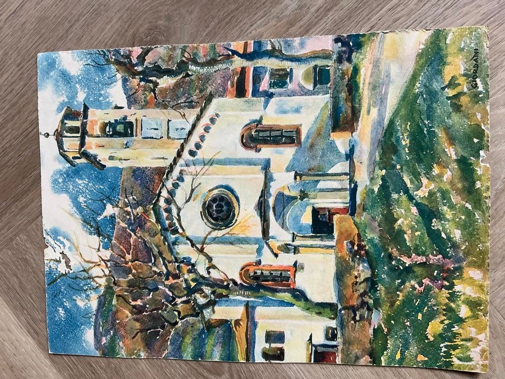 Aquarel van Giordani, Italië, Antiek en Kunst, Kunst | Tekeningen en Foto's, Ophalen of Verzenden