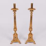 Kandelaren, neogotiek, Ophalen of Verzenden, Koper of Brons