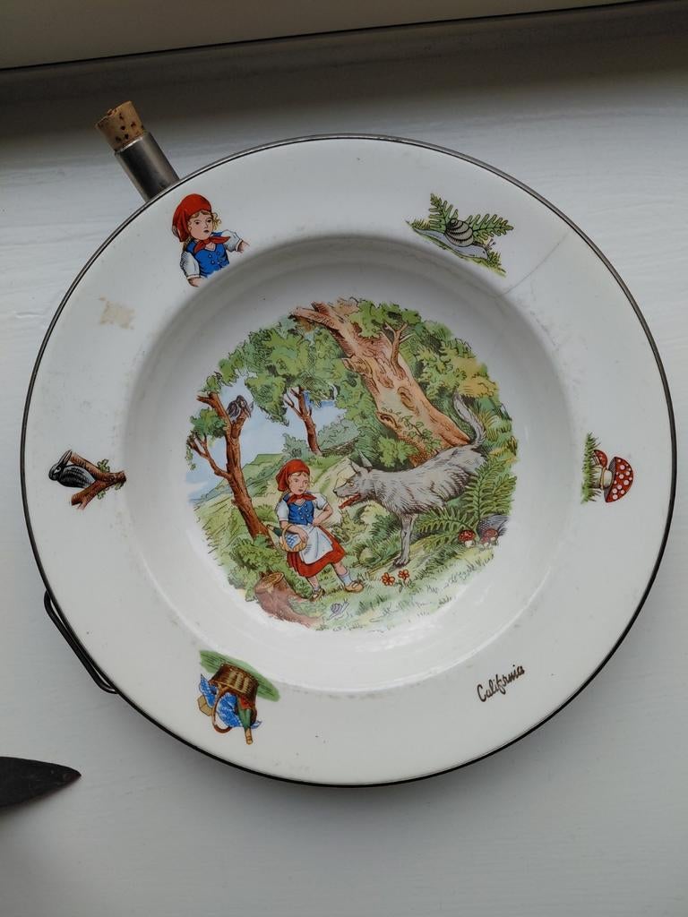 Emaille warmhoud water kinderbord, Ophalen of Verzenden