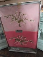 Vintage zakdoekjes borduur roze mouchoir, Ophalen of Verzenden