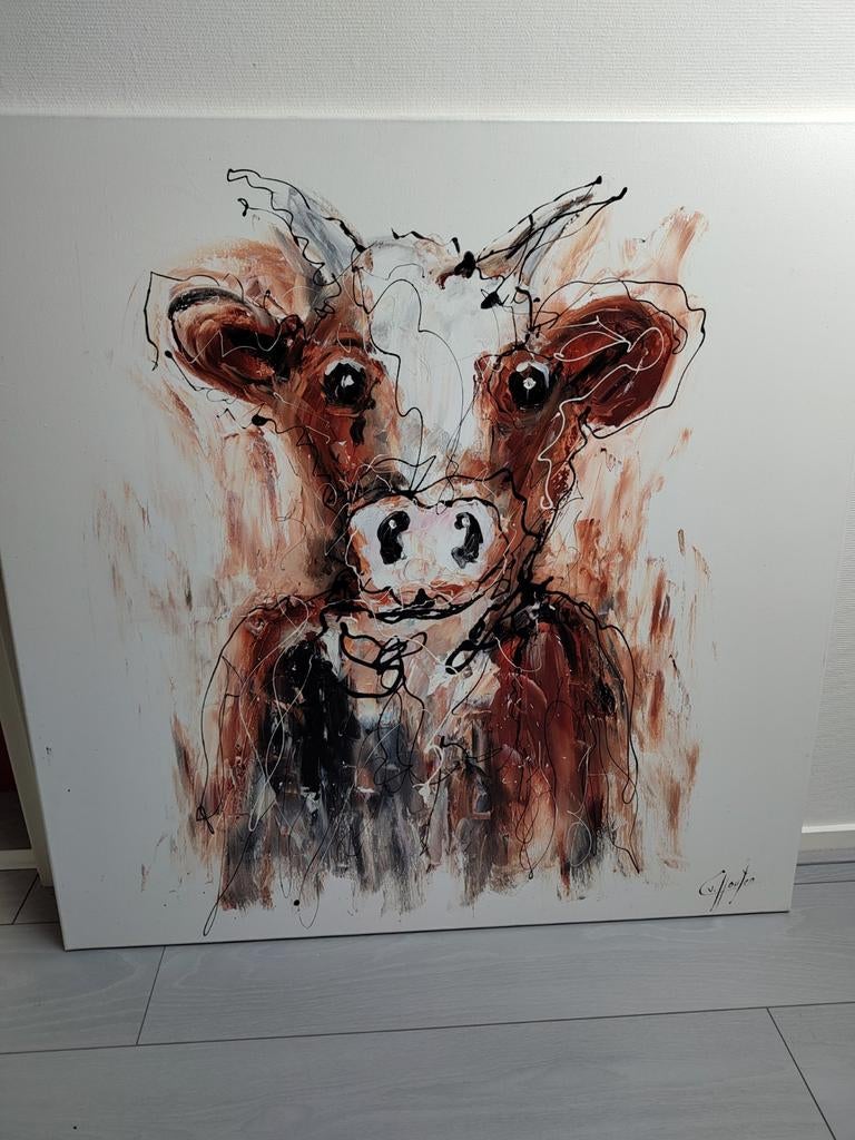 Koeien schilderij van Caspar van Houten, Antiek en Kunst, Ophalen