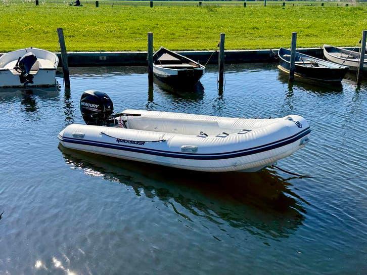 Quicksilver Alurib 380 rubberboot in zeer goede staat, Watersport en Boten, Rubberboten, Ophalen, Aluminium, Quicksilver, Zo goed als nieuw