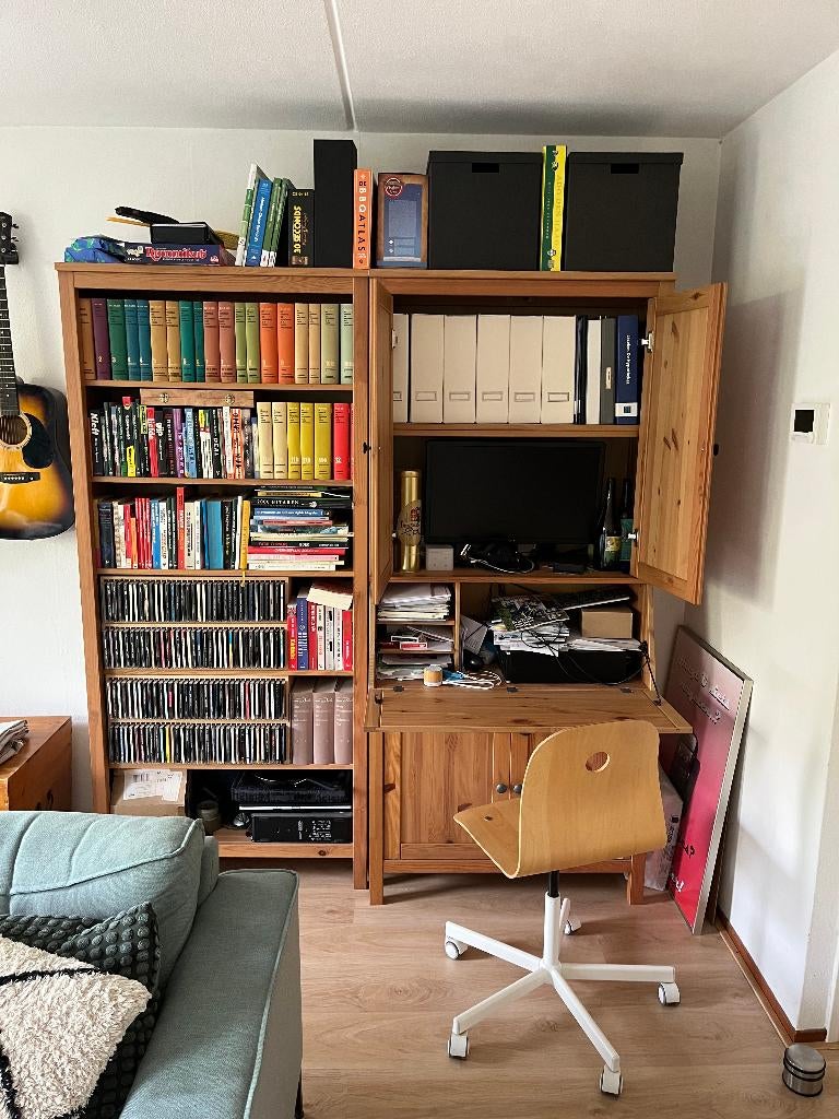 Houten boeken- computerkast, Ophalen, Gebruikt, 170 cm of meer, Minder dan 40 cm