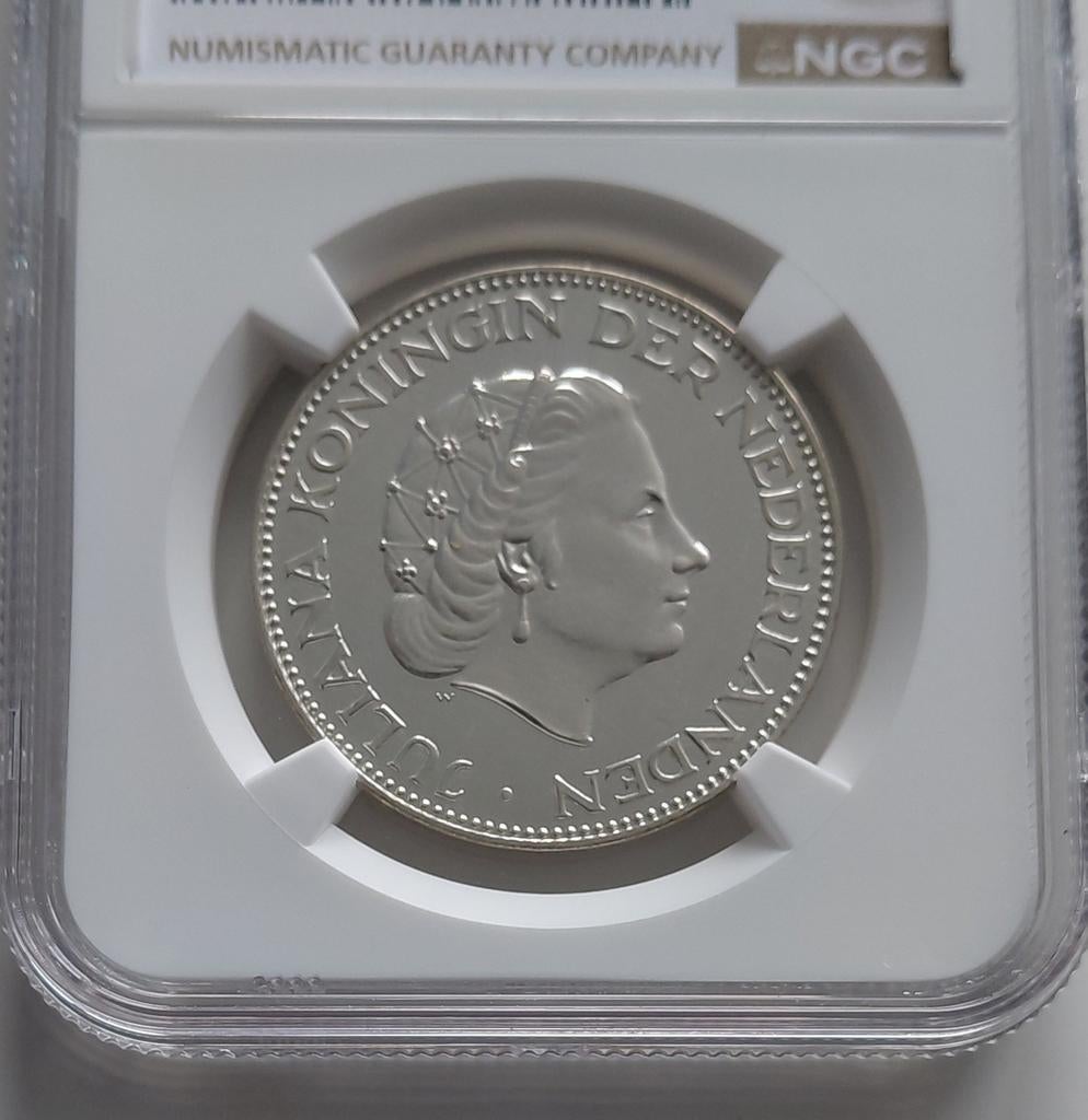 PROOFSLAG ZEER ZELDZAAM R4 ZILVEREN RIJKSDAALDER 1959, Ophalen of Verzenden, Koningin Juliana, 2½ gulden, Zilver