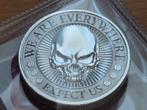 2 oz UHR Silver Round. Deuce Head Four Skull. Puur zilver!, Ophalen of Verzenden, Zilver