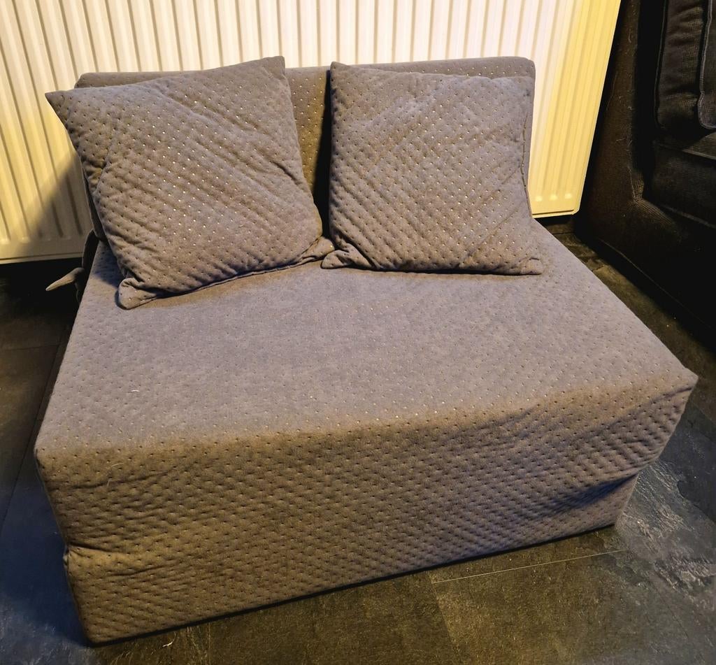 Eenpersoons slaapbank zo goed als nieuw, opklapbaar, Ophalen, Zo goed als nieuw, Eenpersoons, Grijs