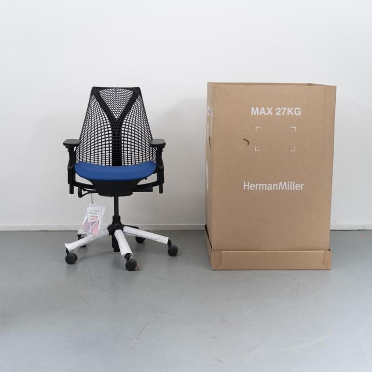 1x Herman Miller Sayl Bureaustoel Blauw - Zwart, Huis en Inrichting, Bureaustoelen, Nieuw, Bureaustoel, Overige kleuren, Ergonomisch