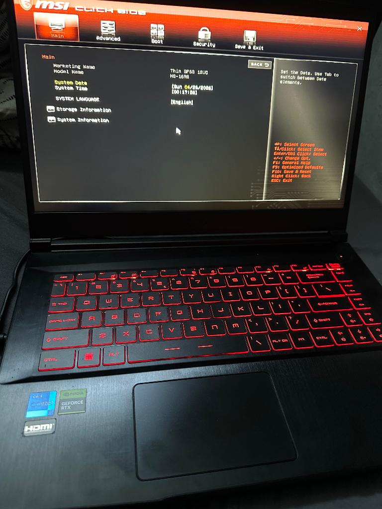 MSI Thin GF63 12UC-683NL i7 RTX 3050, Computers en Software, Windows Laptops, Ophalen, Gebruikt, 512 GB, Gaming