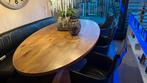 Ovaalvormige eetkamertafel met bank en stoelen, Ophalen, Gebruikt, 100 tot 150 cm, 200 cm of meer