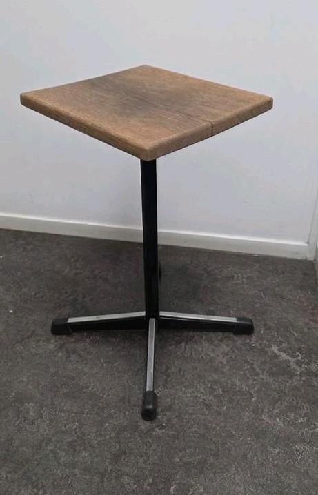 8 Oude Schoolkrukken met Eiken Zitting, Huis en Inrichting, Stoelen, Ophalen, Gebruikt, Zwart, Vijf, Zes of meer stoelen