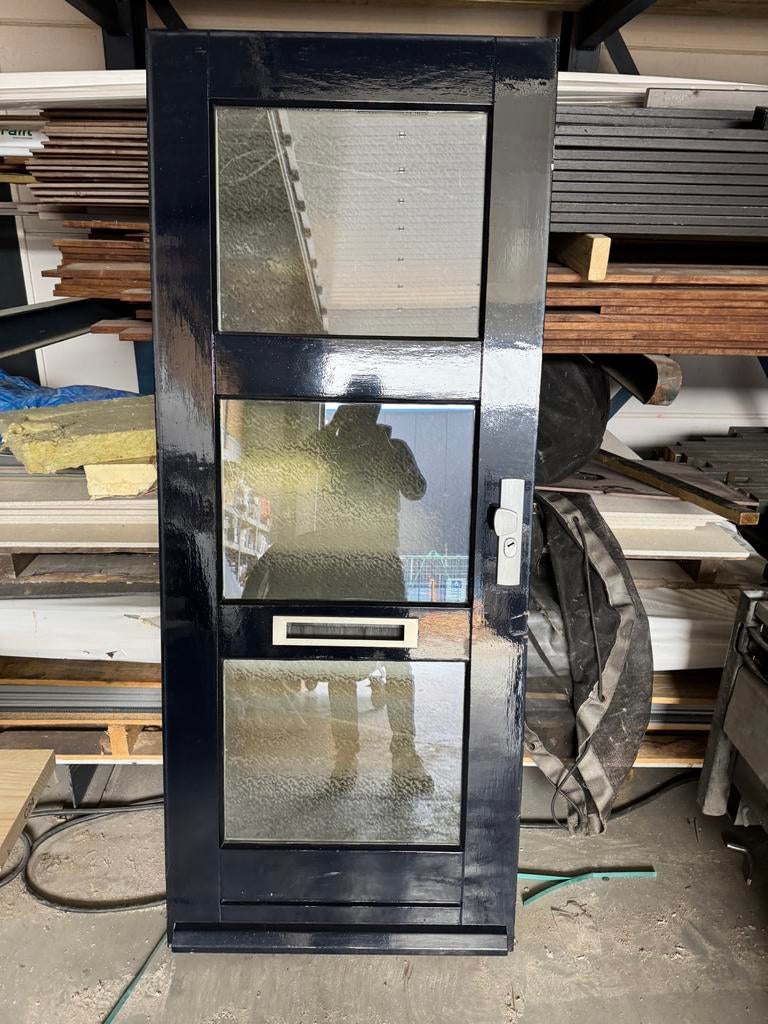 Voordeur  met isolatieglas  en brievenbus, Ophalen, Gebruikt, 80 tot 100 cm, Buitendeur