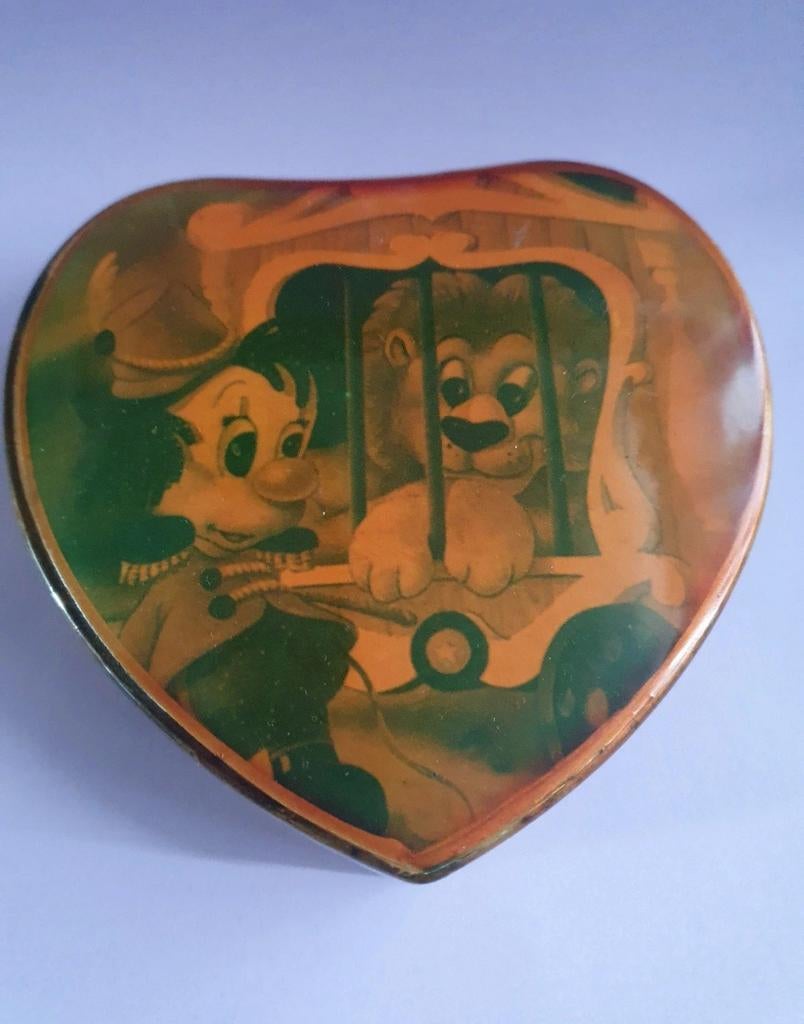 Vintage opbergdoosje circus/ clown / leeuw, Ophalen of Verzenden