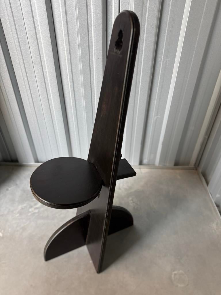 Vintage Lundia krukje / bijzettafel, Gebruikt, Zwart, Ophalen of Verzenden, Eén