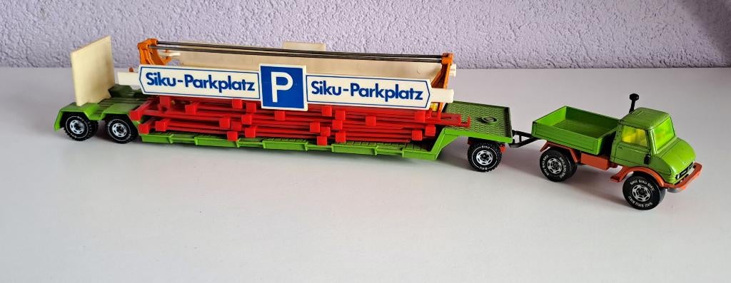 Siku dieplader met Unimog Mercedes, Ophalen, Zo goed als nieuw, Bus of Vrachtwagen, SIKU