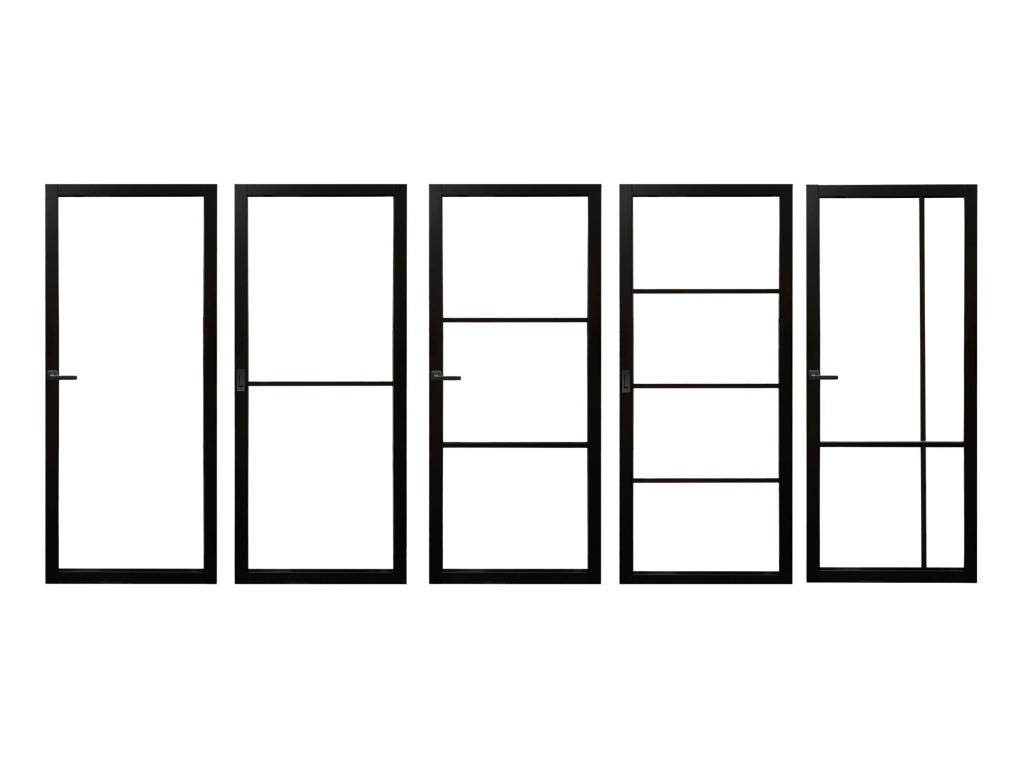 Staal look deur | industriële binnendeur  | helder glas, Niet ingevuld, 80 tot 100 cm, 215 cm of meer, Binnendeur