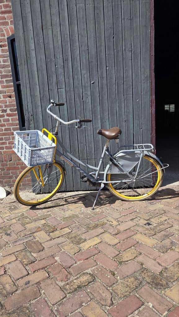 Podal fiets grijs met gele velgen, Fietsen en Brommers, Fietsen | Dames | Damesfietsen, Ophalen, Gebruikt, Overige merken