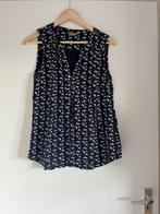 Blauwe mouwloze blouse top witte vogels, maat 38/M Vero Moda, Maat 38/40 (M), Blauw, Ophalen of Verzenden, Zo goed als nieuw