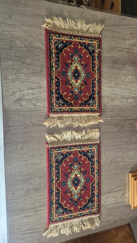 2x handgeknoopt  Perzische kleedje, Huis en Inrichting, Stoffering | Tapijten en Kleden, Minder dan 50 cm, Gebruikt, Minder dan 50 cm