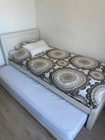Eenpersoonsbed met uitschuifbaar logeerbed, Gebruikt, 90 cm, Eenpersoons, Wit