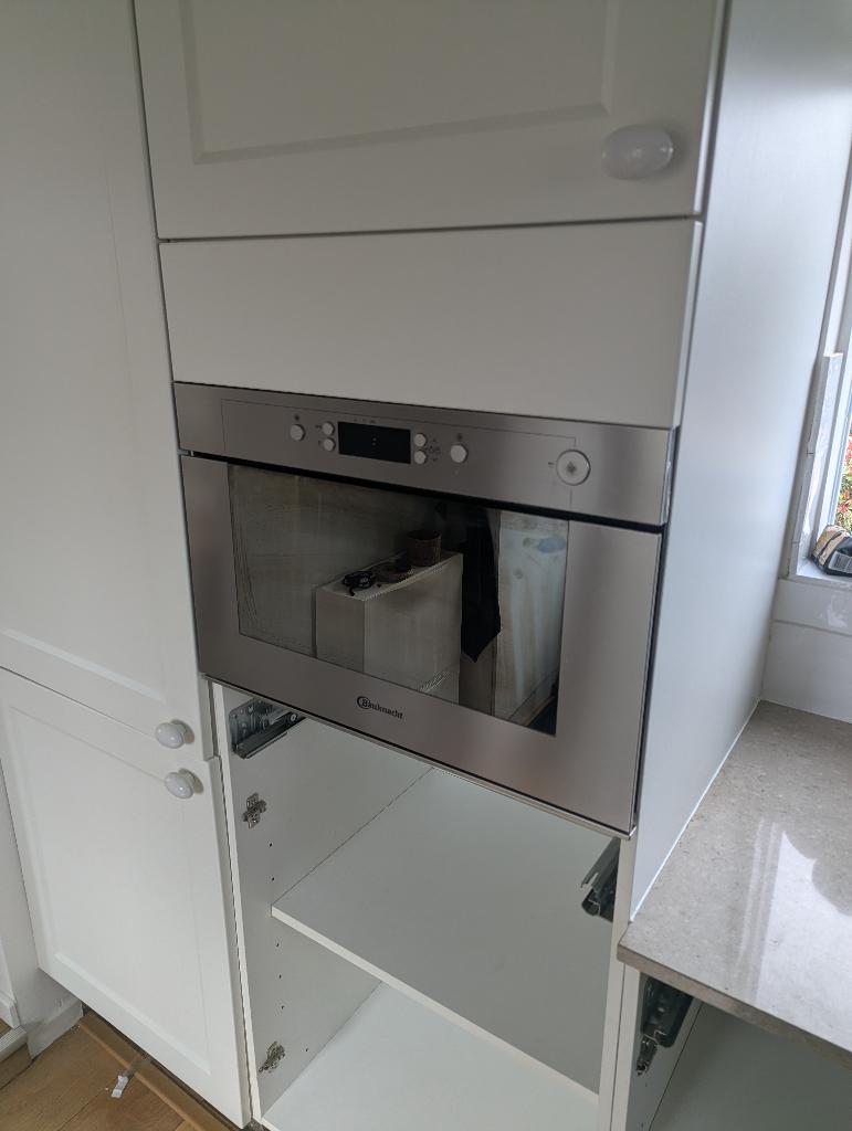 Bauknecht EMWP9238PT inbouw magnetron rvs, Ophalen, Gebruikt, Magnetron, Inbouw
