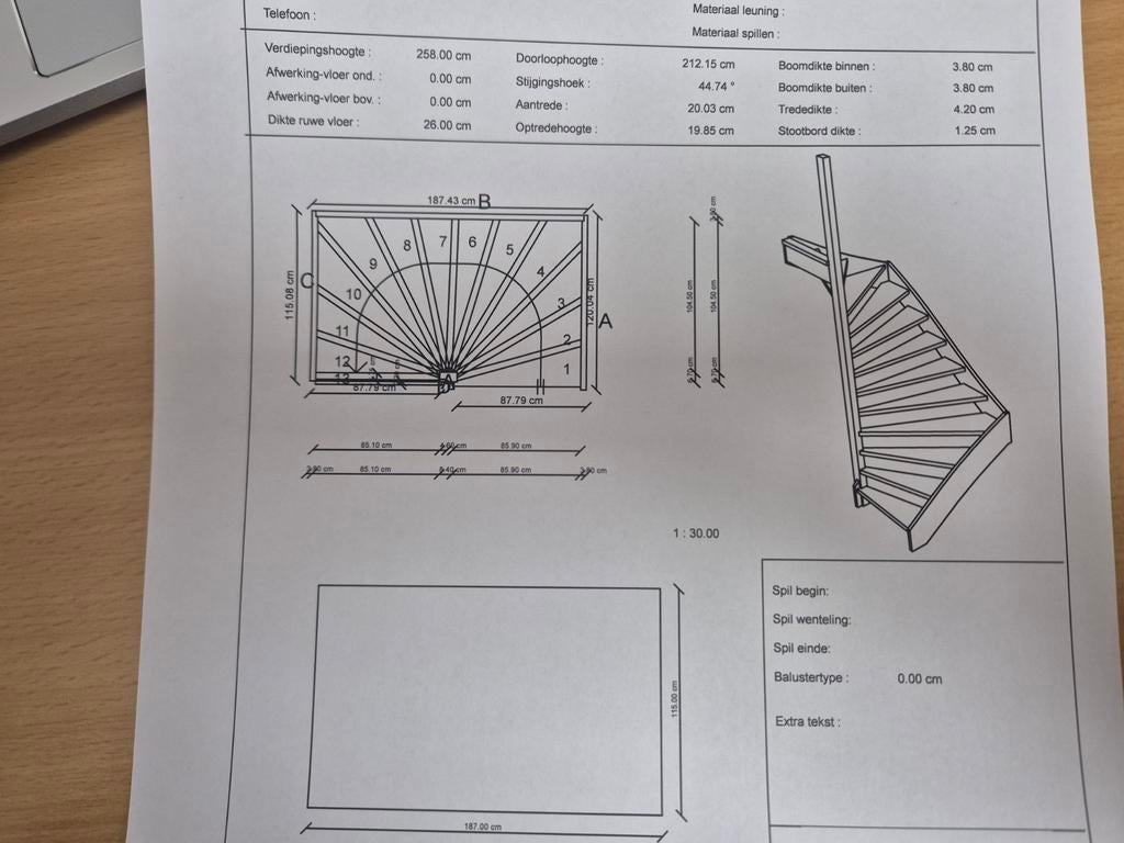 Vuren trap met Mahonie treden - uit elkaar ophalen, Ophalen, Nieuw, Trap, 2 tot 4 meter