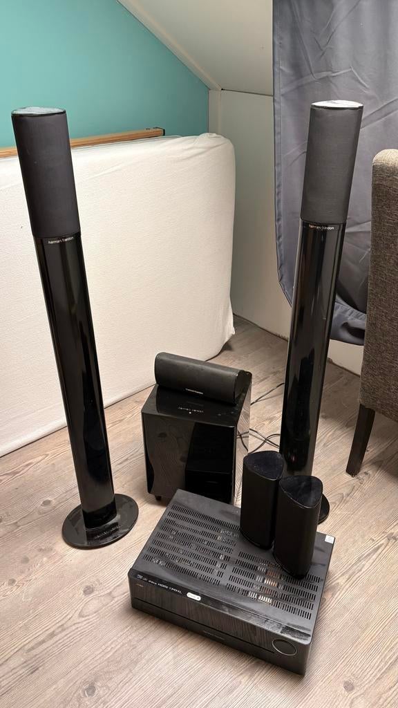 Harman Kardon AVR 161S surround set, Gebruikt, 70 watt of meer, 5.1-systeem, Overige spelers