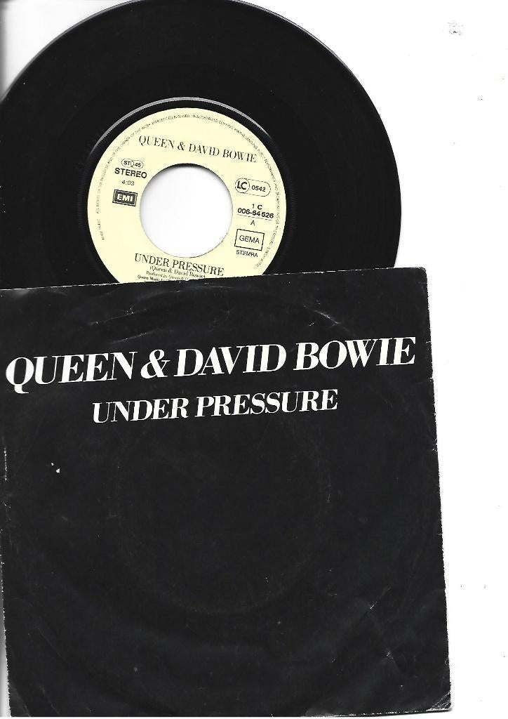 QUEEN & DAVID BOWIE SINGLE 7" UNDER PRESSURE -1981, Cd's en Dvd's, Vinyl Singles, 7 inch, Single, Ophalen of Verzenden, Zo goed als nieuw