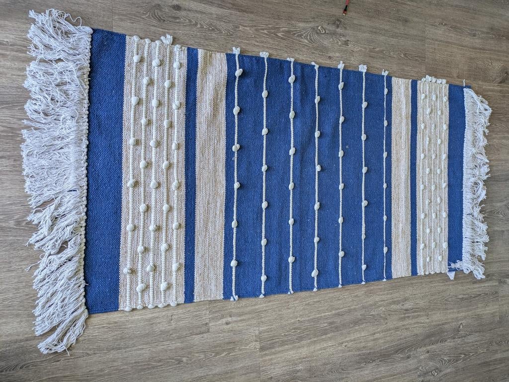 Beliani Katoenen Tapijt 80x150, Huis en Inrichting, Ophalen, Wit, Tafelkleed of Tafelzeil