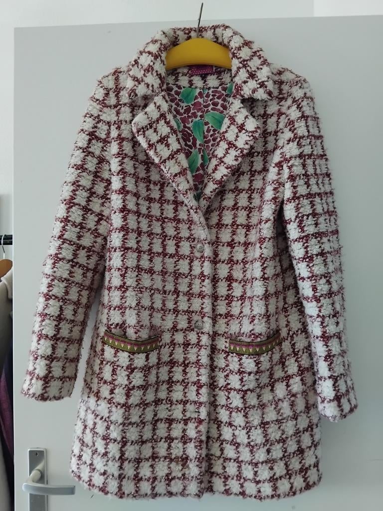 Zacht wollen mantel Pom Amsterdam maat 2, Maat 38/40 (M), Wit, Ophalen of Verzenden, Zo goed als nieuw