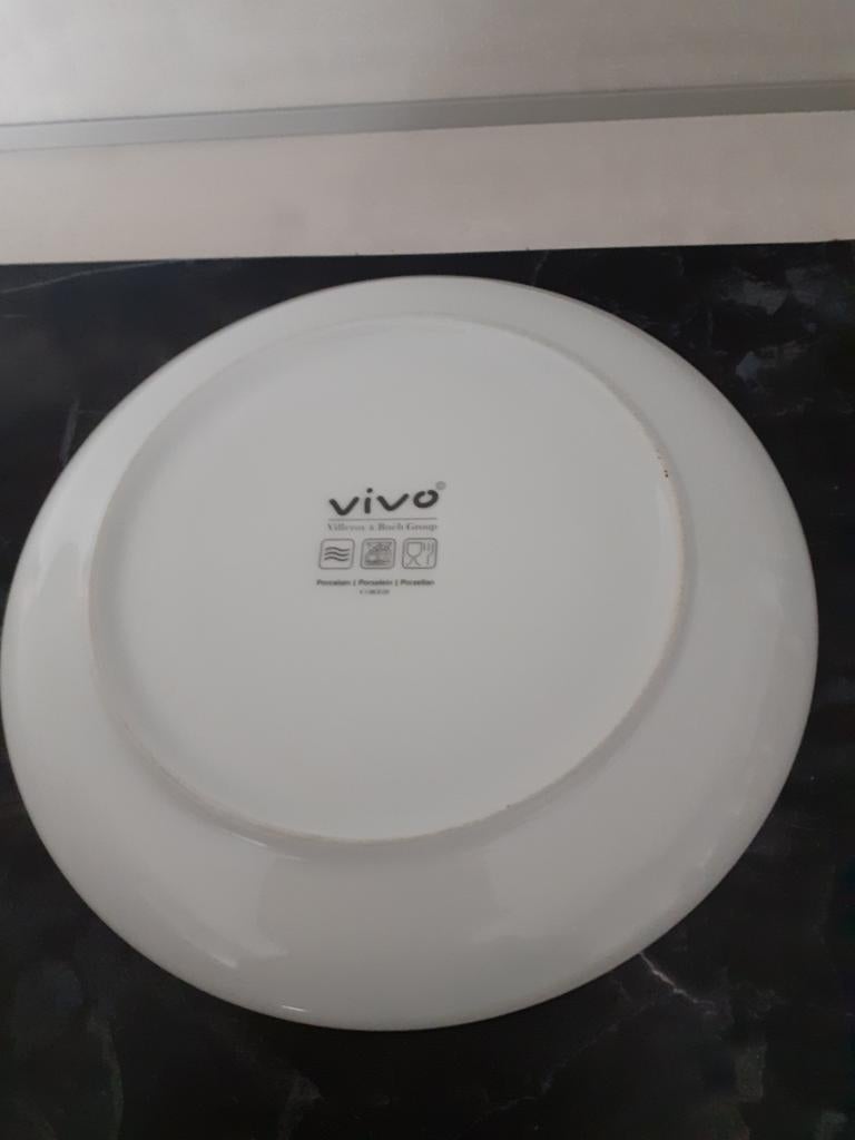 Vivo Villeroy &Boch Groep wit met pauw vogels, Huis en Inrichting, Keuken | Servies, Gebruikt, Ophalen of Verzenden, Bord(en)