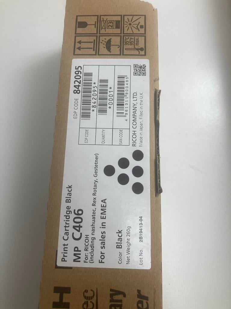 Ricoh MP C406 Zwarte Printer Cartridge - Origineel, Ophalen of Verzenden, Nieuw, Cartridge