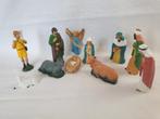(D) Vintage 11_delige hard plastic kerstgroep., Diversen, Kerst, Ophalen of Verzenden, Zo goed als nieuw